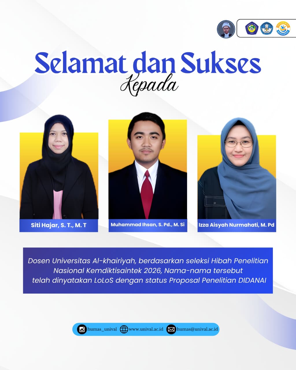 DOSEN UNIVERSITAS AL-KHAIRIYAH LOLOS HIBAH PENELITIAN KEMENDIKTISAINTEK